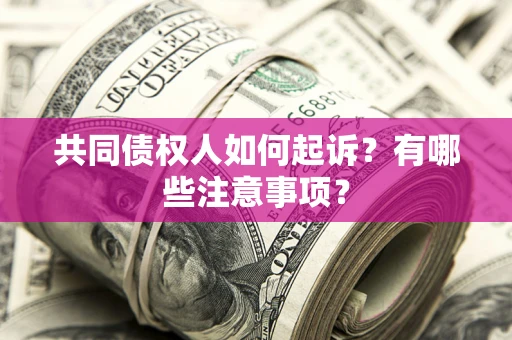 武汉共同债权人如何起诉？有哪些注意事项？